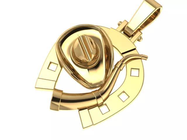 PG 2157 ferradura chapeu e berrante