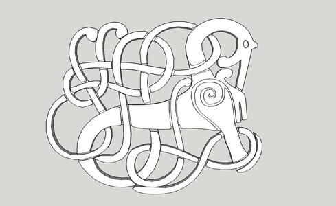 Viking pendant Urnes Style - number 2