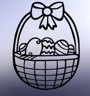 line art easter, 2d art easter decor, wall art easter decor, basket with eggs decor, eggs, easter eggs