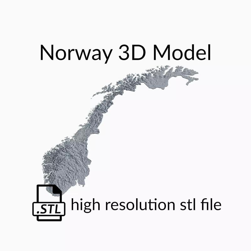 Norway Topographic Map - 3D Terrain Topography of Norway