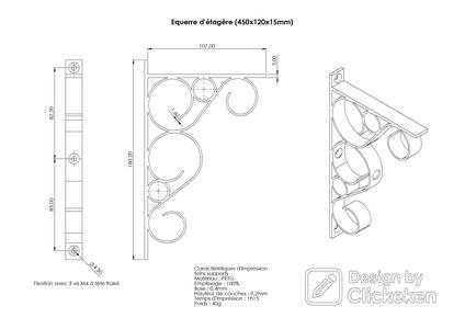 Wrought iron style bracket for shelf