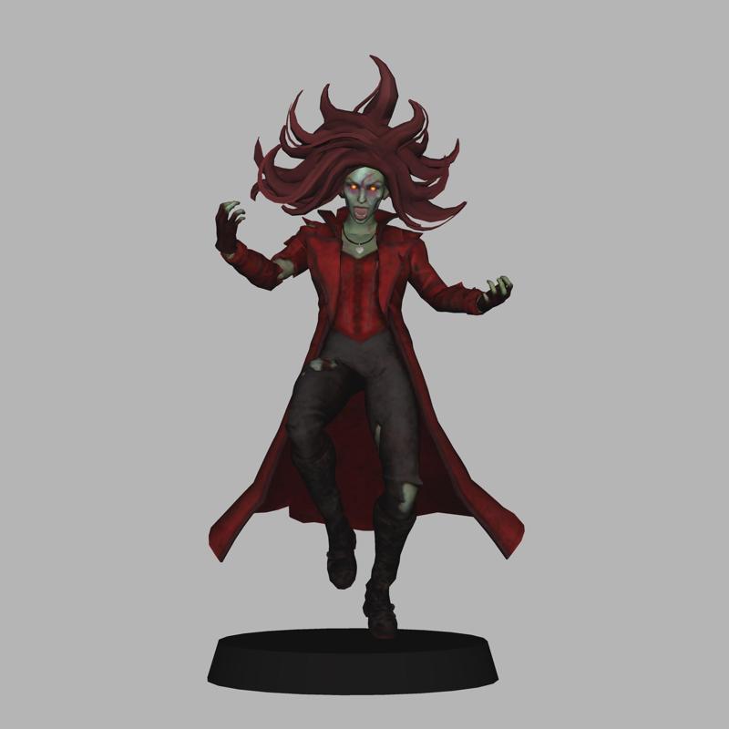 Zombie Scarlet Witch - What If? 3d print LOW POLYGONS AND NEW EDITION