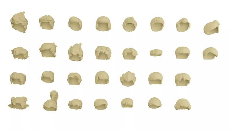 TwindBricks3D - Minifigure Hair pack 9