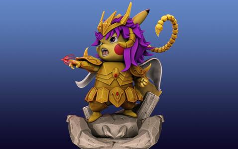 Pikachu Knight of the Zodiac Milo Cosplay 3D