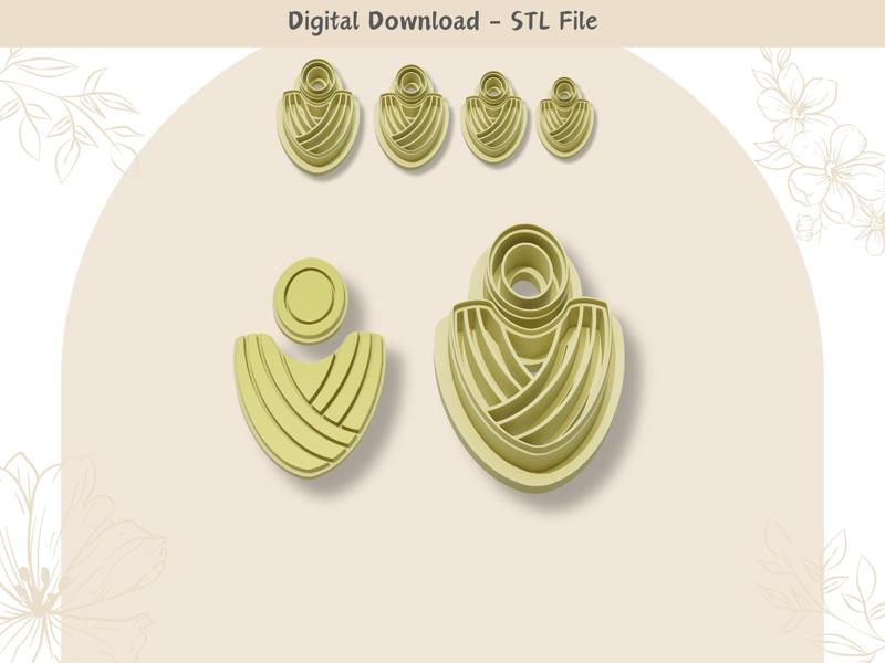 Unique Boho 02 Clay Cutter for Polymer Clay | Digital STL File | Clay Tools | 4 Sizes Clay Cutters, 2 Cutter Versions