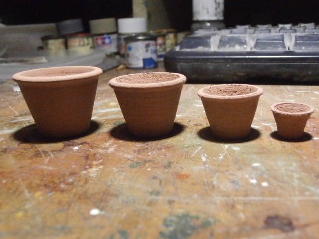 SCALEPRINT 1:12 DOLLS HOUSE TERRACOTTA POTS FOR PLANTS