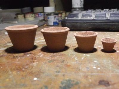SCALEPRINT 1:12 DOLLS HOUSE TERRACOTTA POTS FOR PLANTS