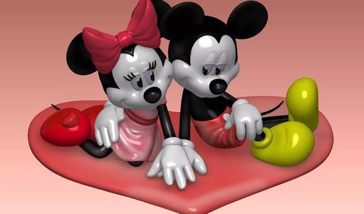 Mickey and Minnie mouse for 3d print STL