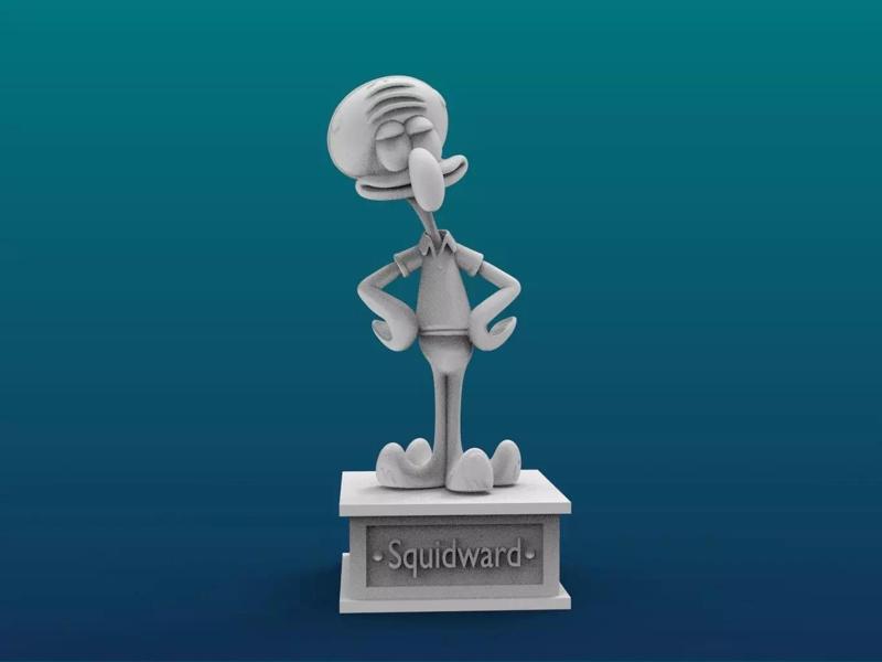 Squidward Cartoon Figure Print 3D Printer