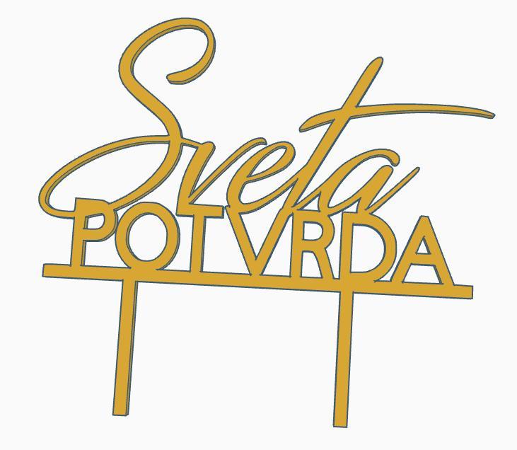 Cake topper sveta potvrda