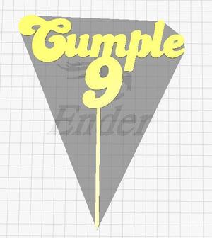 Cake topper Birthday 9