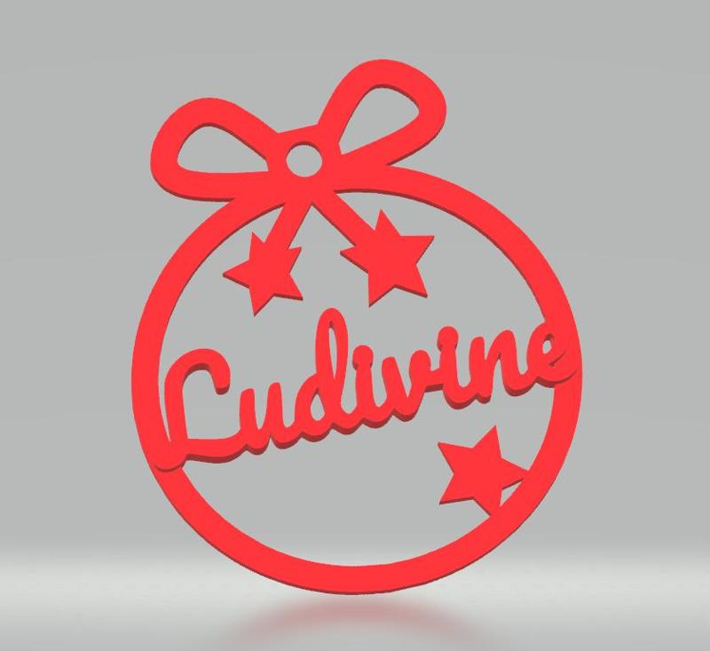 2 x Ludivine, Personalized Christmas tree ball