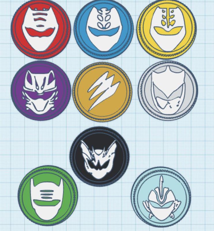 Power Rangers Jungle Fury/Juken Sentai Gekiranger Helmet Coins