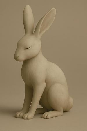 Elegant Rabbit Sculpture – 3D Printable STL File
