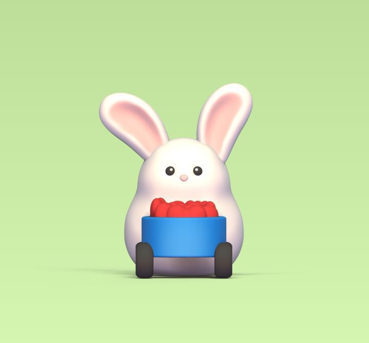 Bunny Heart Pushcart