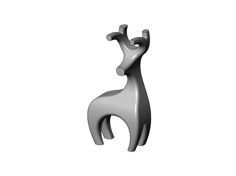 Rounded edges reindeer sculpture deco art toy figurine