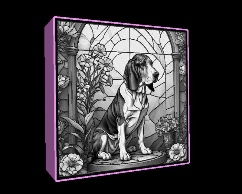 Lightbox bassett hound lithophane