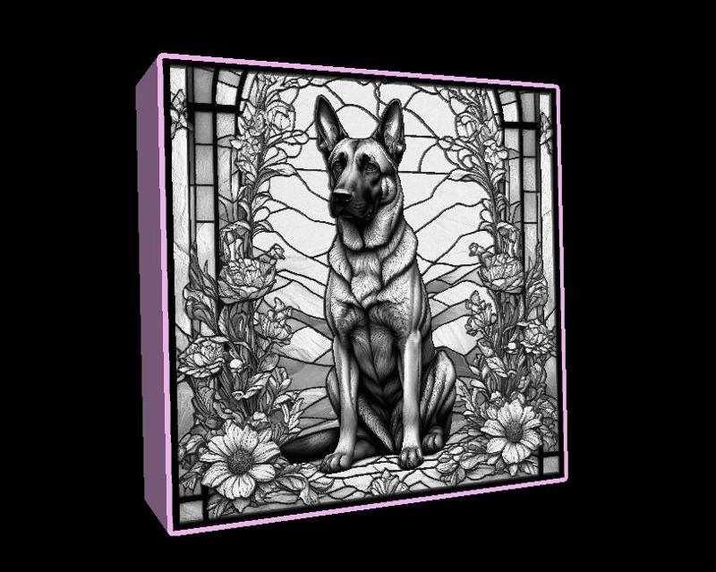 Lightbox Belgian Malinois lithophane