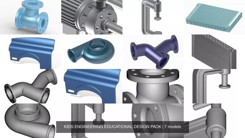 KIDS ENGINEERING EDUCATIONAL DESIGN PACK 3D Model Collection