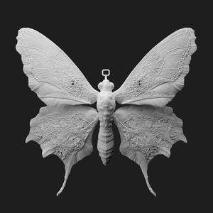 Butterfly Pendant 3D Model - Ornate Jewelry Design