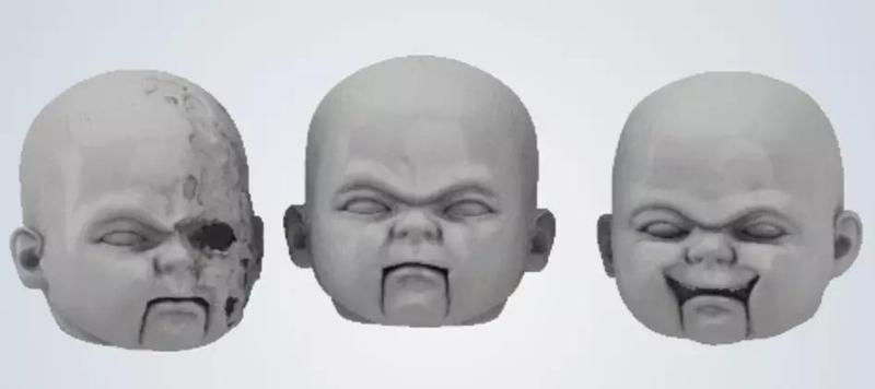 3 BABY OOPSIE HEADS FROM DEMONIC TOYS 1992 MOVIE