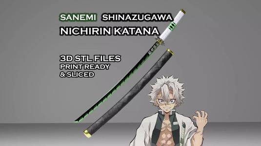 Sanemi Nichirin Katana -- Demon - Slayer -- Sliced Print Ready