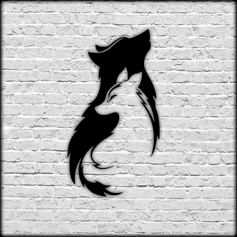 Wolf couple wall art