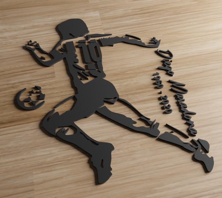 MARADONA 3D STICKER 1960 2020