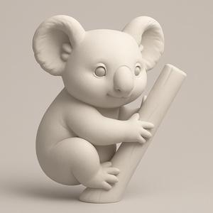 Koala on Branch Figurine (Cute, Support-Free Split) – STL & 3MF