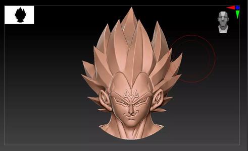 Vegeta Face 3d Model and Ready for Use 3D model
