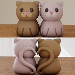 Valentines Day Cute Cat Love Heart Ornament