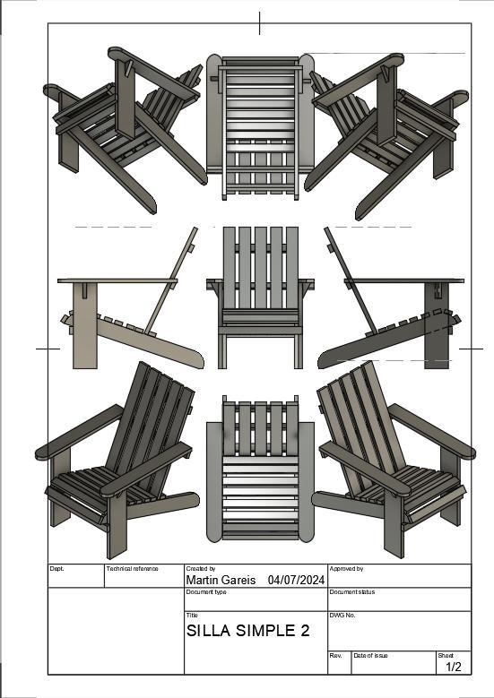 Silla minimalista de jardín