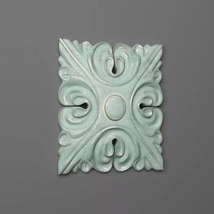 Rosette ceramic tile with ornate design