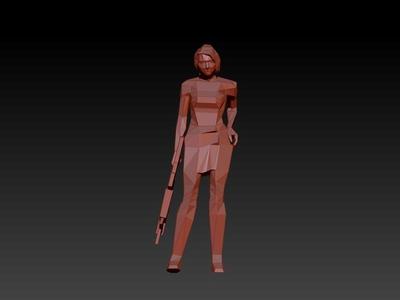 jill valentine low poly ps1