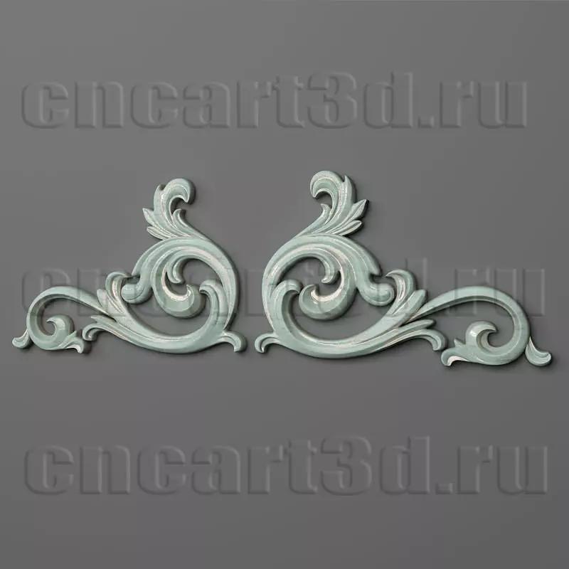 Onlay pair of ornate scrolls