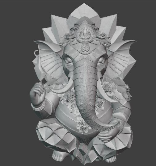 Bali Style Low Poly Lord Ganesha