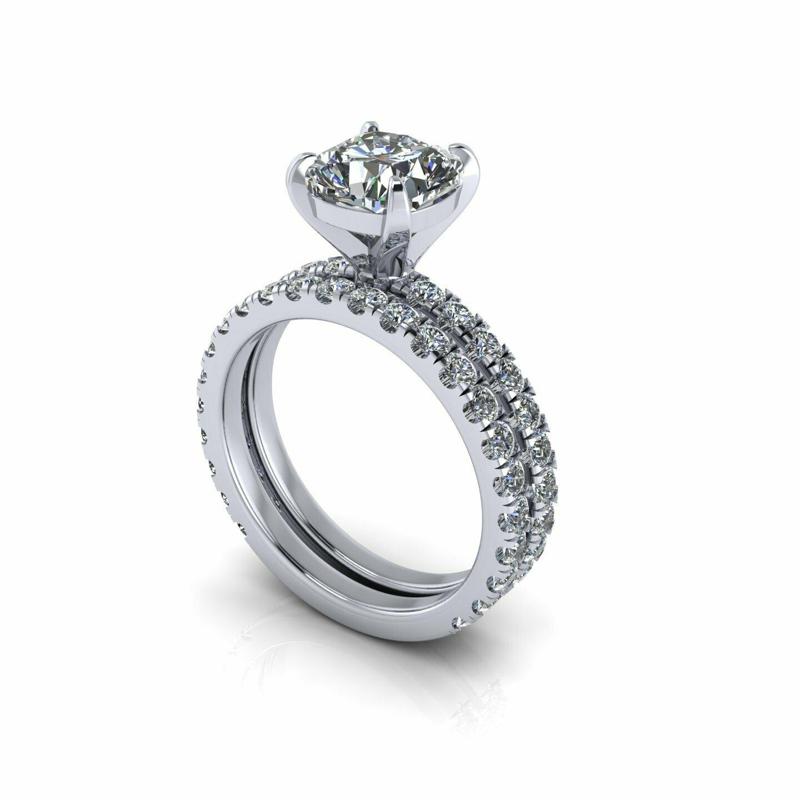 Pav Solitaire Wedding Ring R23