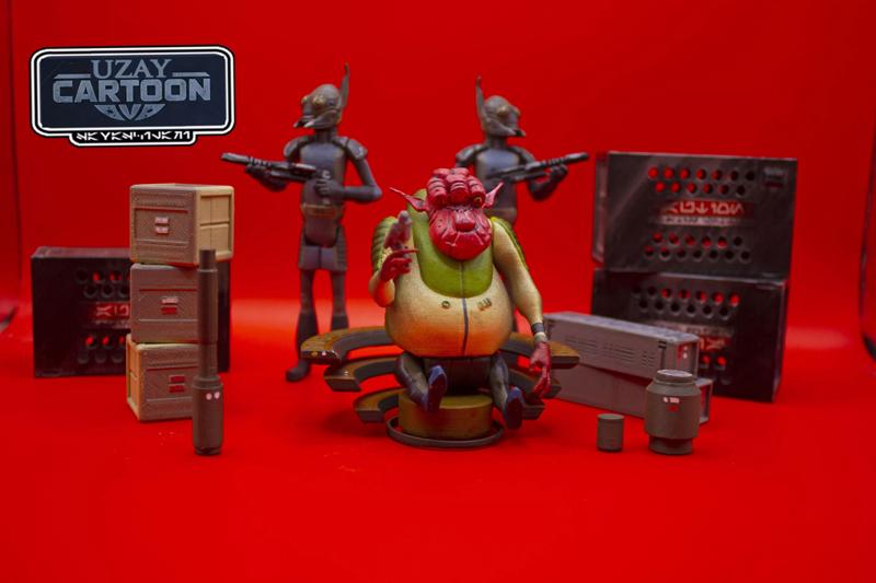 Star wars clone wars articulated Azmorigan  and accessory set