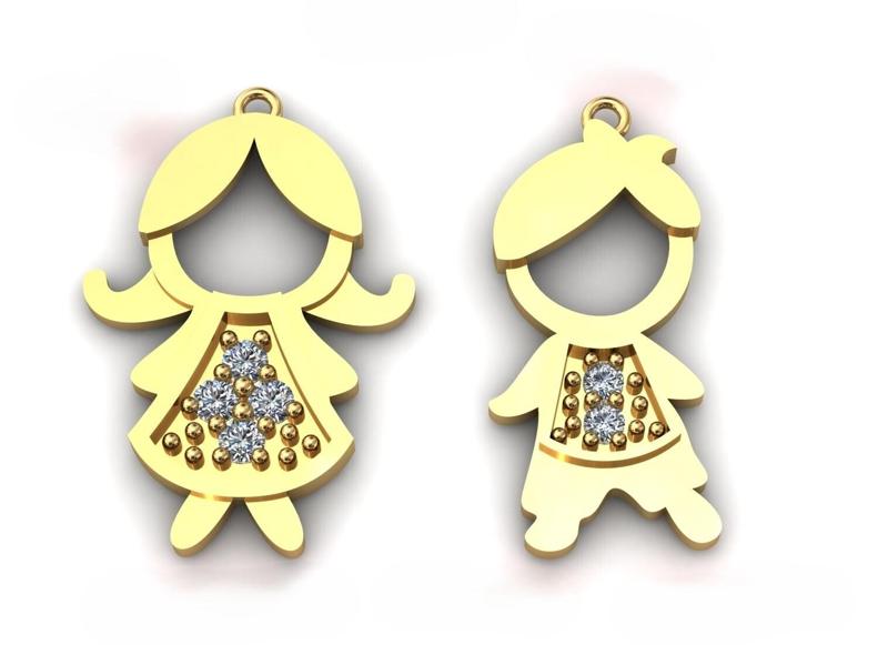 Pendant or necklace  boy and girl Child