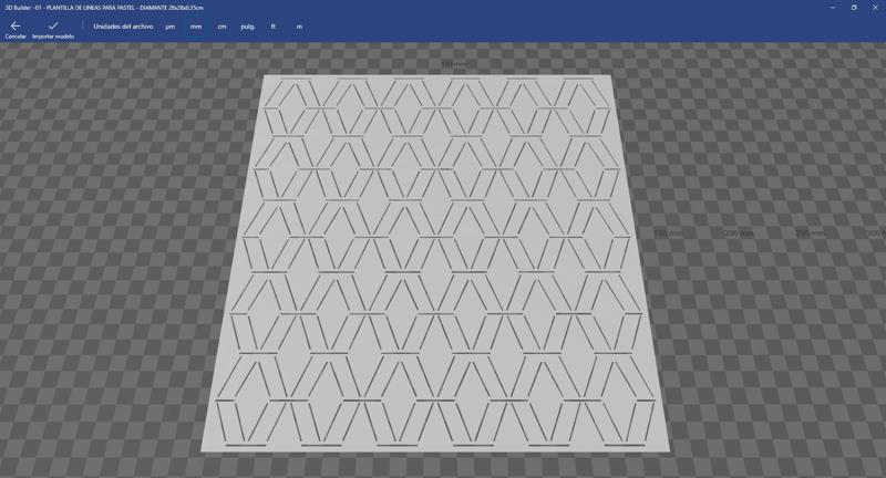 LINE TEMPLATE FOR CAKE - DIAMOND 28x28x0.35cm