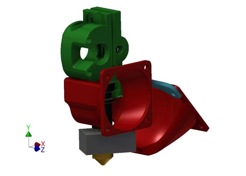 Makergear M2 Filament Drive with Shrouds V3B Hotend