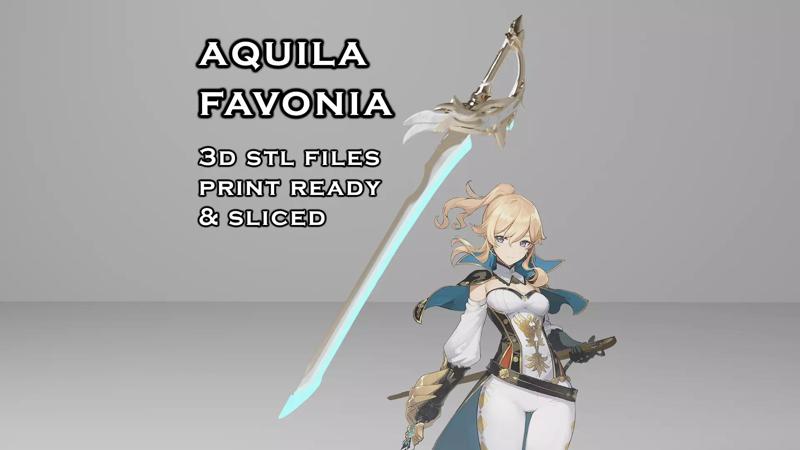 Aquila Favonia Sword Genshin Impact Splited Print Ready