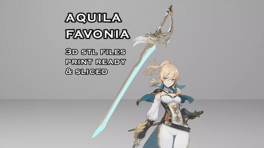 Aquila Favonia Sword Genshin Impact Splited Print Ready
