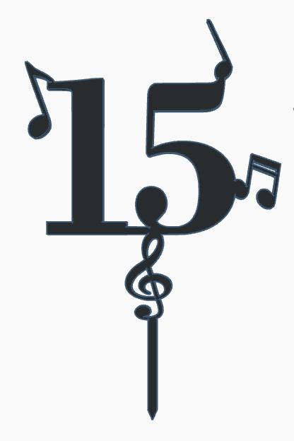 My 15 music cake topper