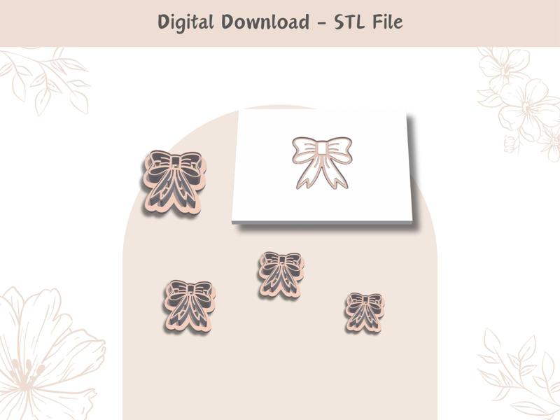 Bow Clay Cutter for Polymer Clay | Digital STL File | Clay Tools | 4 Sizes Summer Clay Cutters