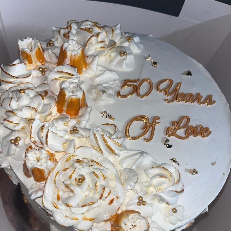 “50 Years of Love” Cake Topper – 50th Anniversary Celebration Decoration (STL)