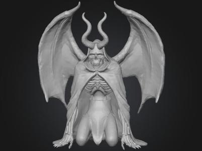Kneeling demon with cloak