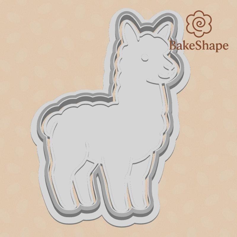 Alpaca Cookie Cutter & Embosser STL File – 3D Printable Farm Animal Design