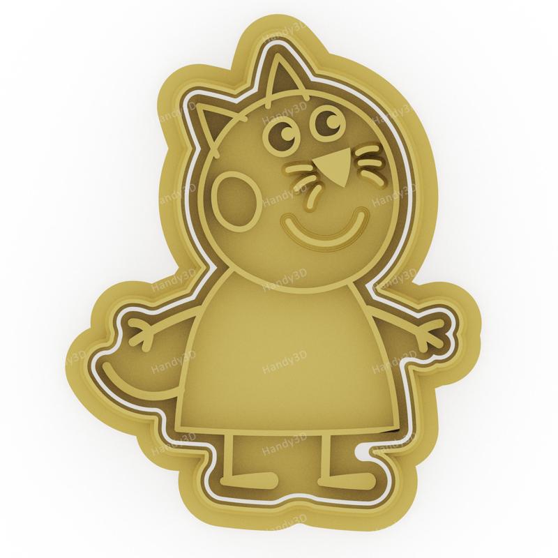 Candy Cat Cookie Cutter & Stamp - 8 cm