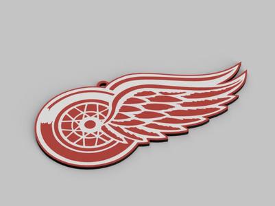 DETROIT RED WINGS NHL KEYCHAIN: The Winged Wheel